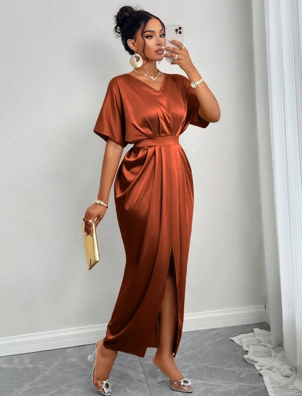 Robe d’hôtesse brique