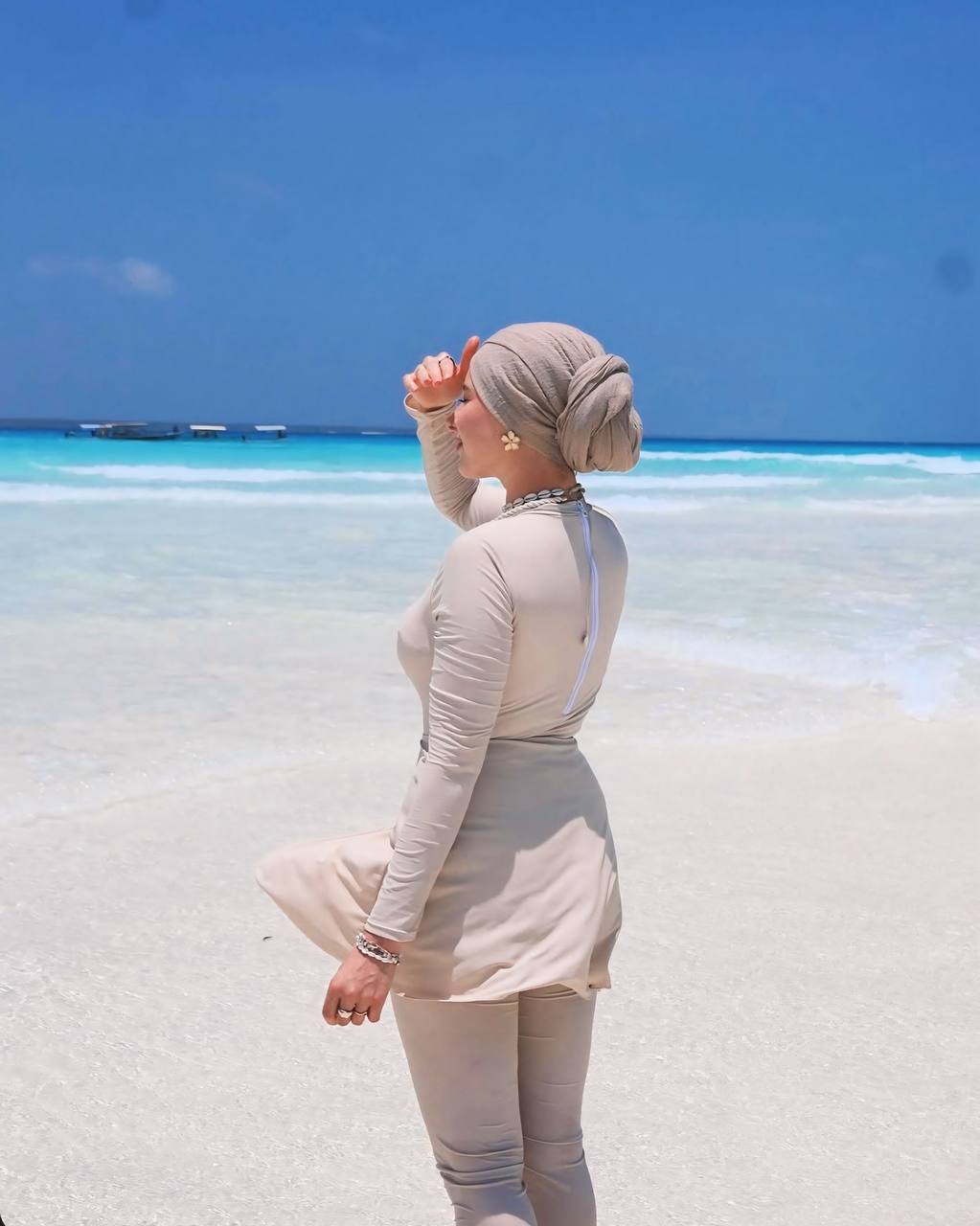 Burkini beige 4 pièces