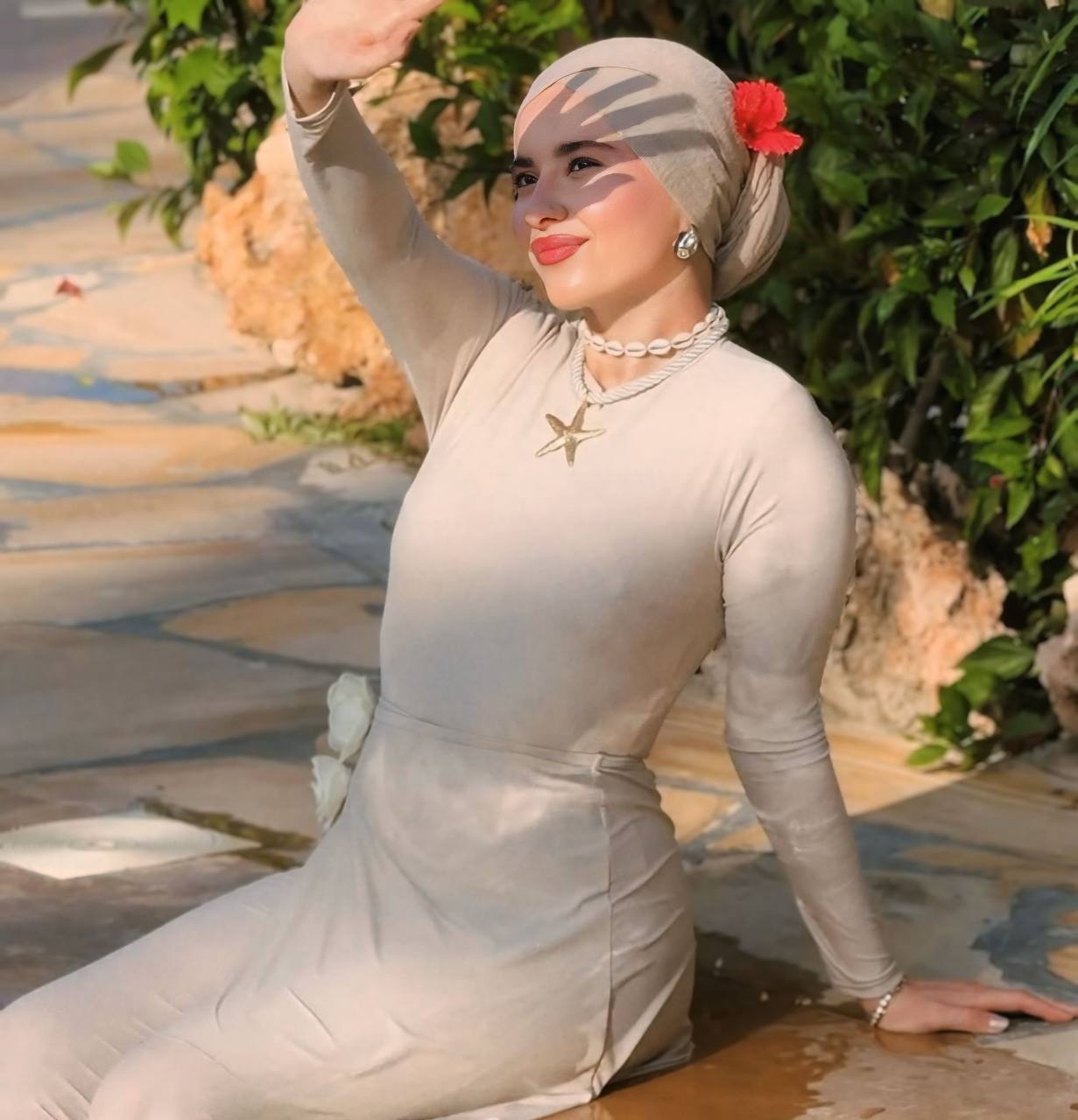 Burkini beige 4 pièces