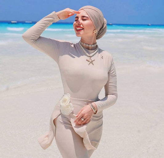 Burkini beige 4 pièces